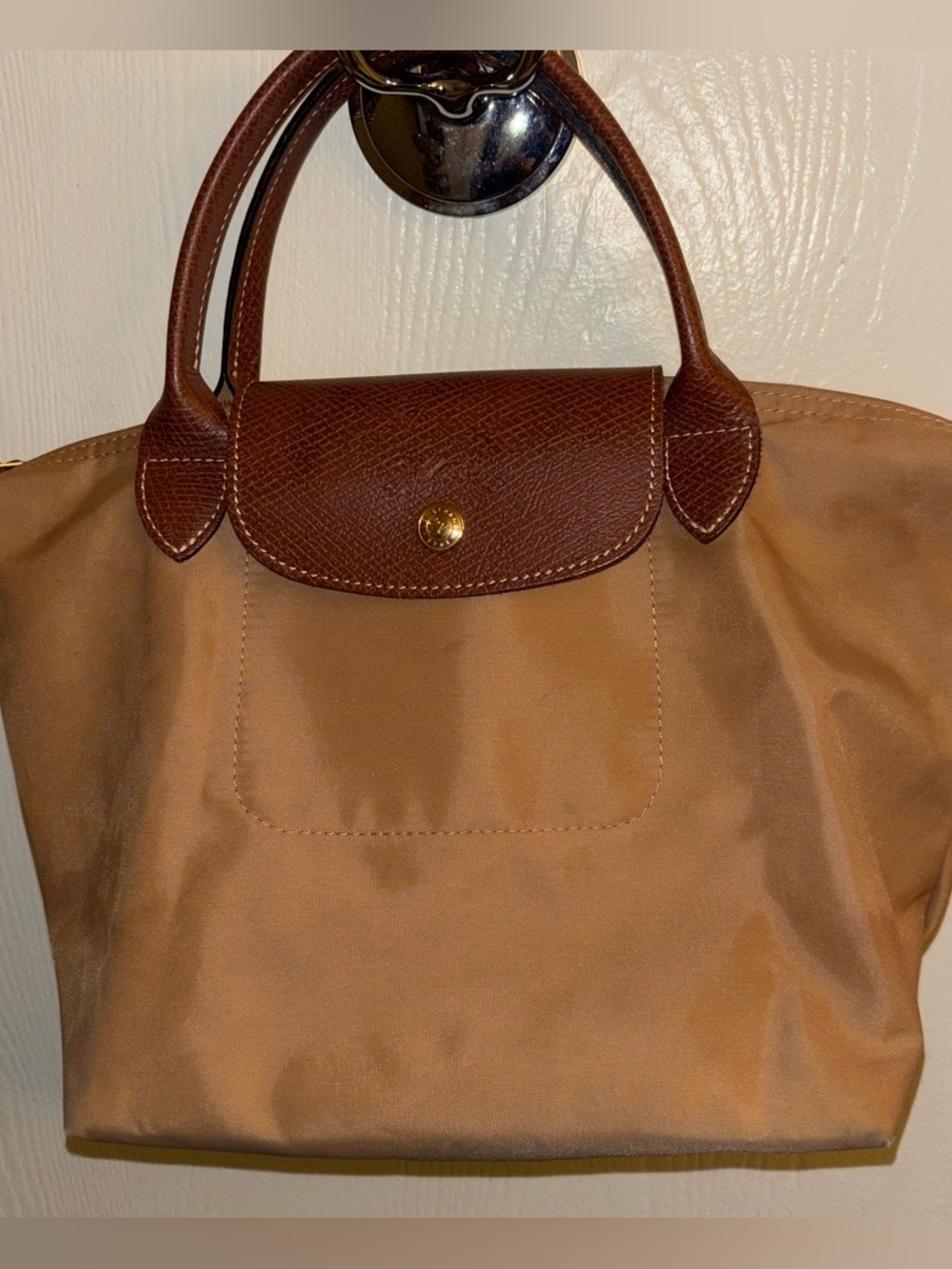Longchamp Le Pliage Tan and Brown Tote Bag